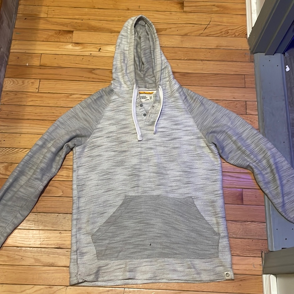 White and grey free plant hoodie size L